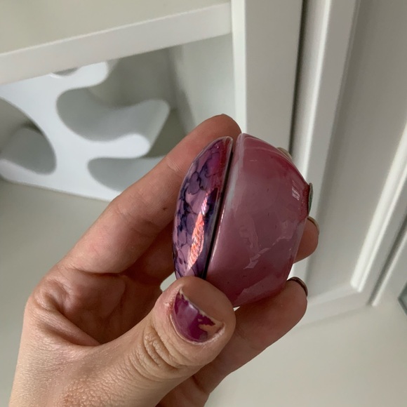 Vintage Ceramic Small Petite Trinket Dishes Heart Round Pink White Home accents - Picture 9 of 14